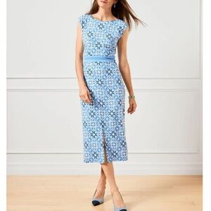 Talbots Effortless Jersey Midi Dress Size 16 Women Preppy In Allure Medallion